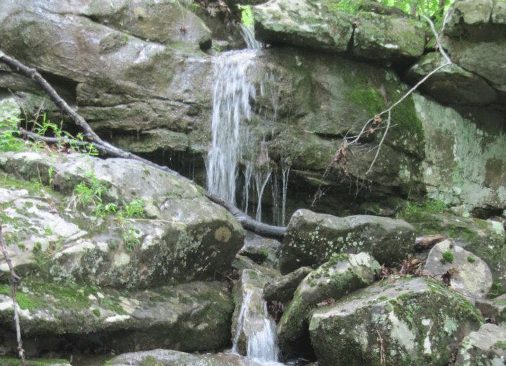 Waterfall rocks moss